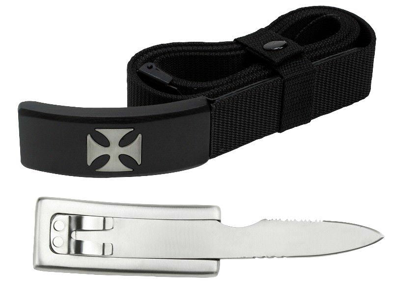 Adjustable Nylon Belt - Iron Cross Buckle Knife Collectible Weapons - Tophatter Daily Deals