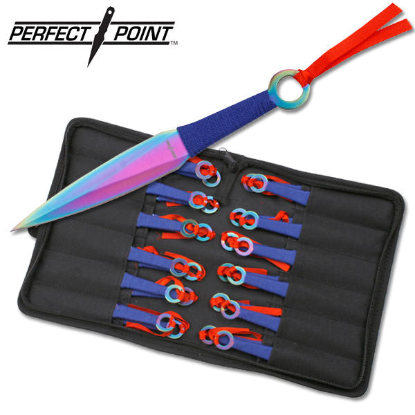 Rainbow Kunai 24 PCS Throwing Knife Set - TOPHATTER'S ARMORY DEALS Collectible Weapons - Tophatter Daily Deals
