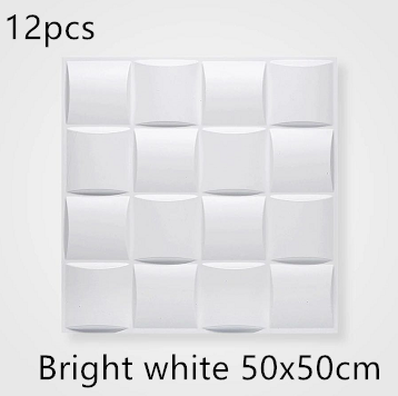 3D solid background wall panel Bright WhiteA12pc 50X50 0 - Tophatter Daily Deals