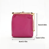 Smooth Leather Kiss Lock Mini Bag with Ball Chain, 3.5 Inch Handbags & Wallets - Tophatter Daily Deals