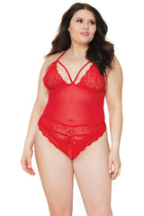 Coquette - 21306 - Crotchless Teddy - Cranberry - OS/XL Lingerie - Tophatter Daily Deals