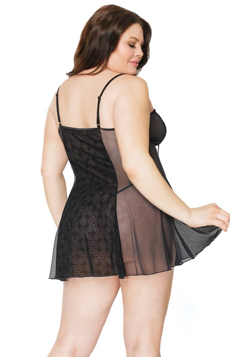 Coquette - 21319 Plus - Chemise - Black - OS/XL Lingerie - Tophatter Daily Deals