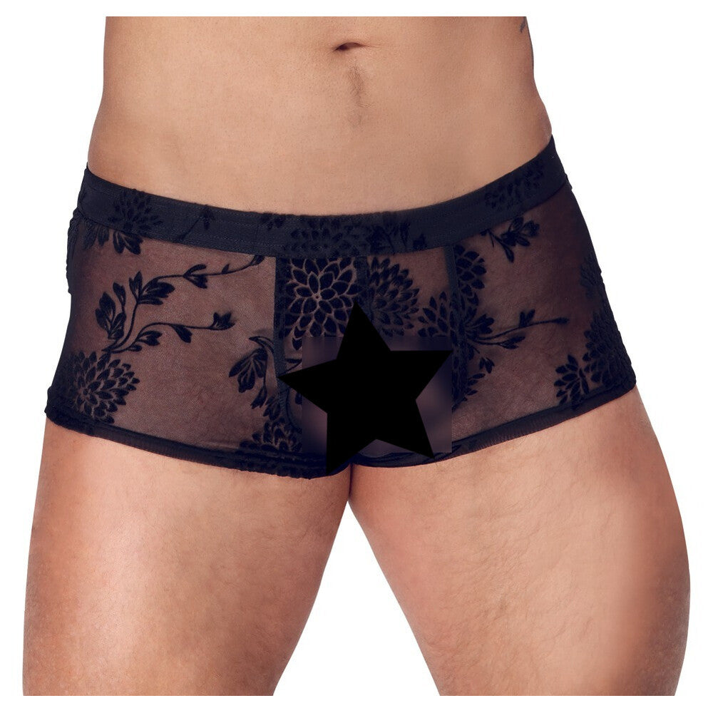 Noir Sheer Floral Lace Pants – Transparent Stretch Lingerie Pants > Clothes > Mens Trunks - Tophatter Daily Deals