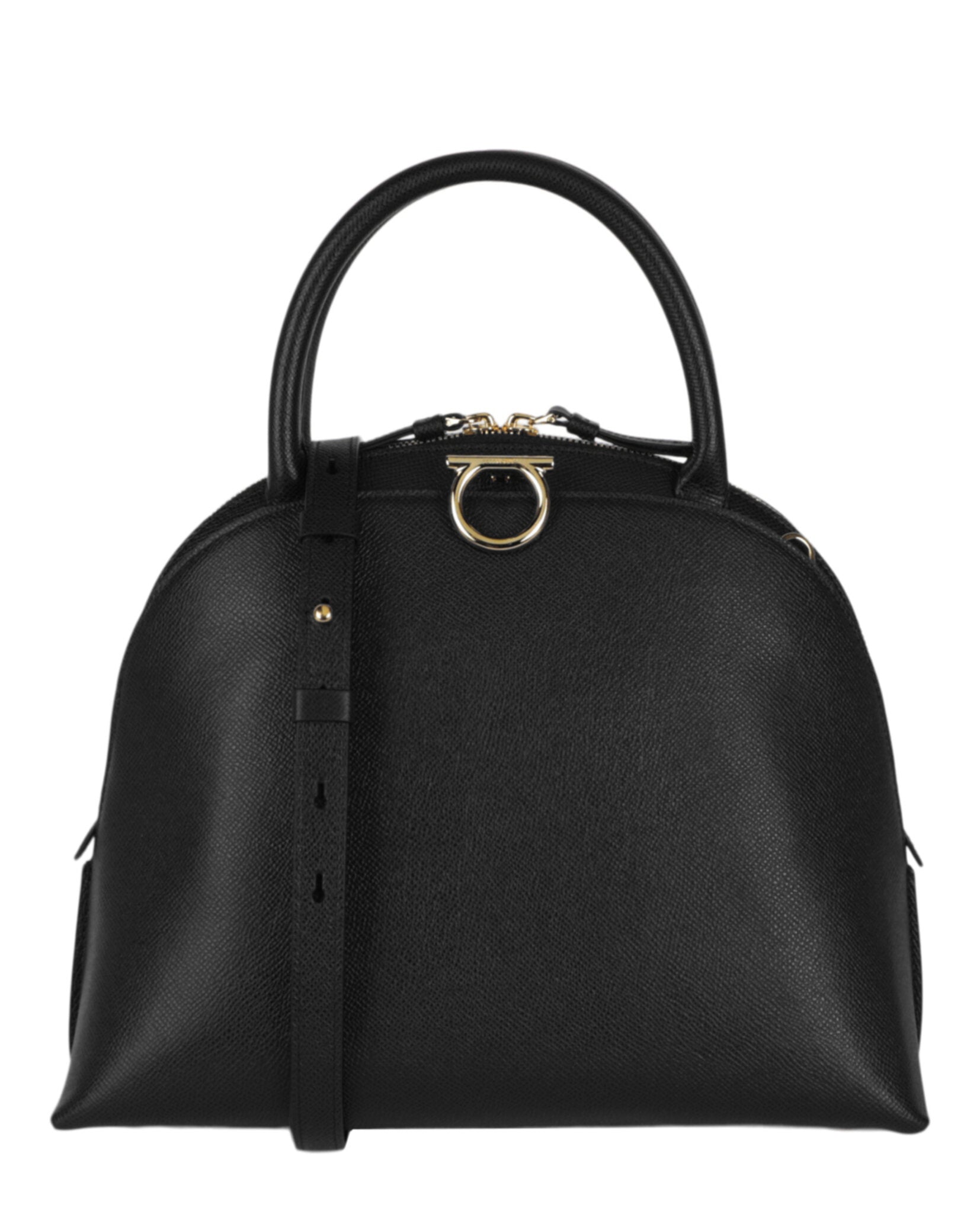 Ferragamo Gancini Medium Top Handle Bag Black-213934-760956-00002-NS Bags - Tophatter Daily Deals