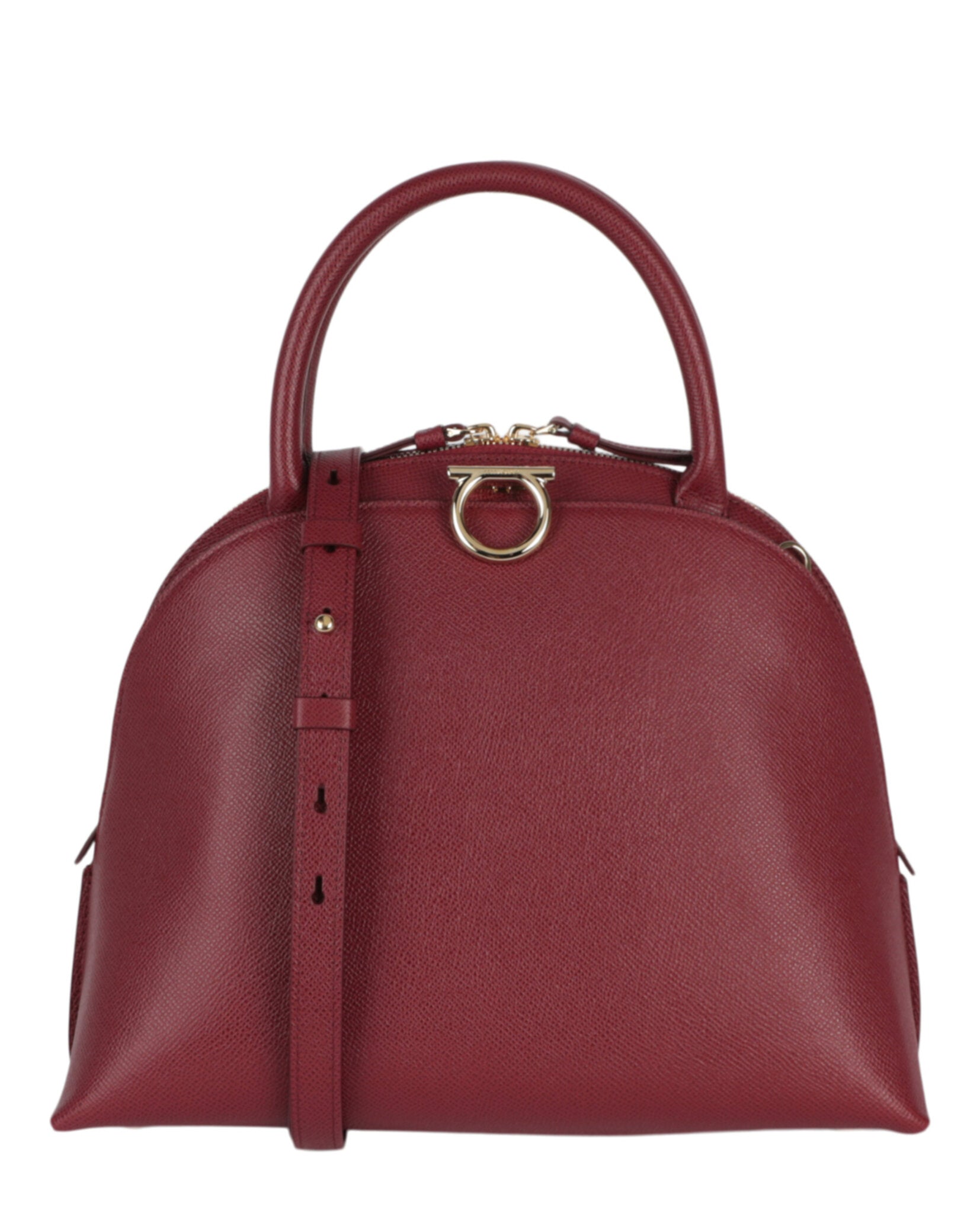 Ferragamo Gancini Medium Top Handle Bag Burgundy-213934-760958-60014-NS Bags - Tophatter Daily Deals