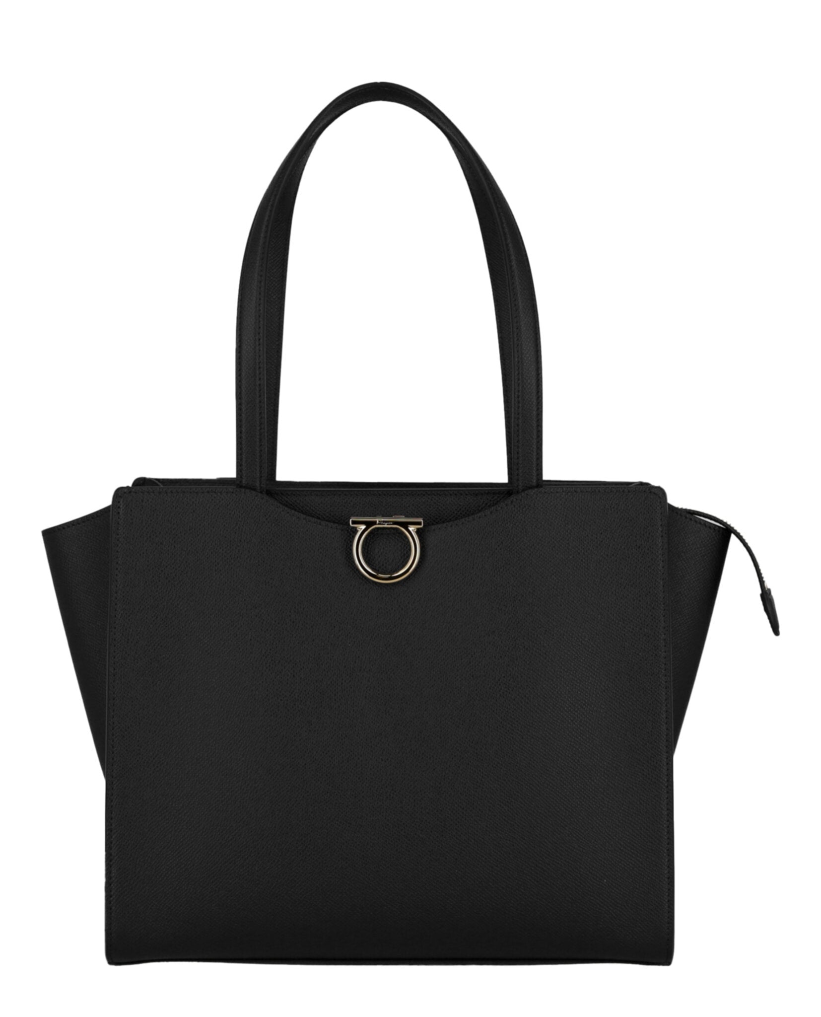 Ferragamo Gemini Leather Shoulder Bag Black-213935-760960-00002-NS Bags - Tophatter Daily Deals