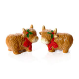 Novelty Christmas Salt & Pepper Shakers | Highland Cow Salt & Pepper Pots Salt and Pepper Shakers - Tophatter Daily Deals