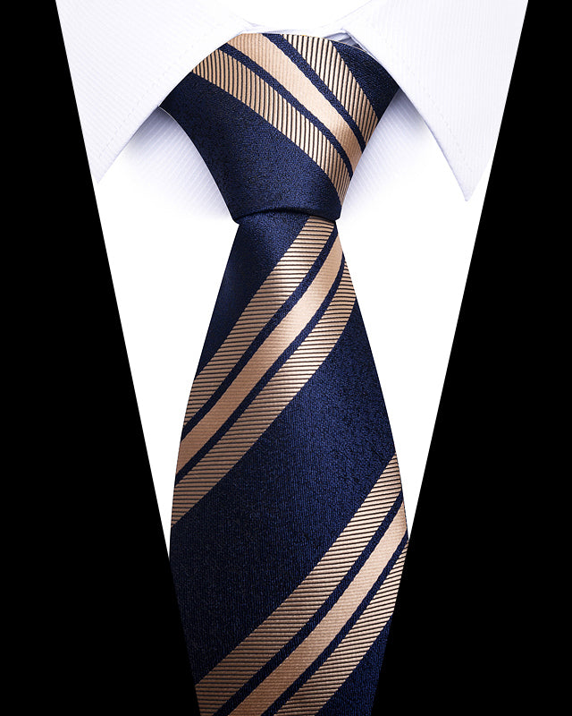 Men's Neckties - Formal Classic Patterned Tie (50 Style Options) Navy Gold Regal Belts & Ties - Tophatter Daily Deals
