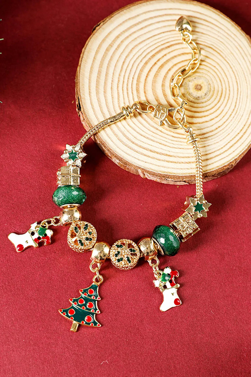 Green Cartoon Christmas Tree Charms Bracelet Bracelets - Tophatter Daily Deals