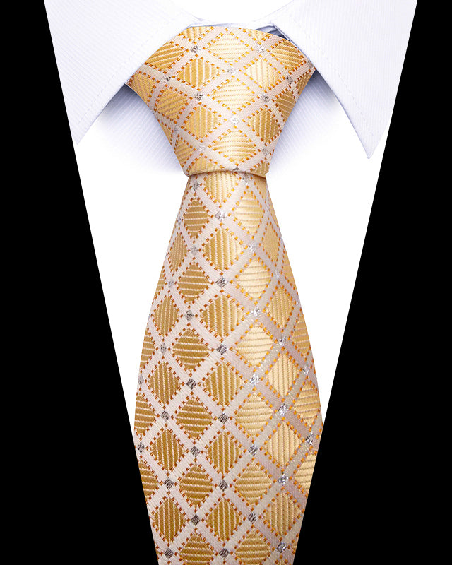 Men's Neckties - Formal Classic Patterned Tie (50 Style Options) Golden Lattice Belts & Ties - Tophatter Daily Deals