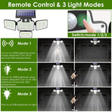 216 LEDs Solar Outdoor Light Motion Sensor Security Wireless Lamp Outdoor Lighting - Tophatter Daily Deals