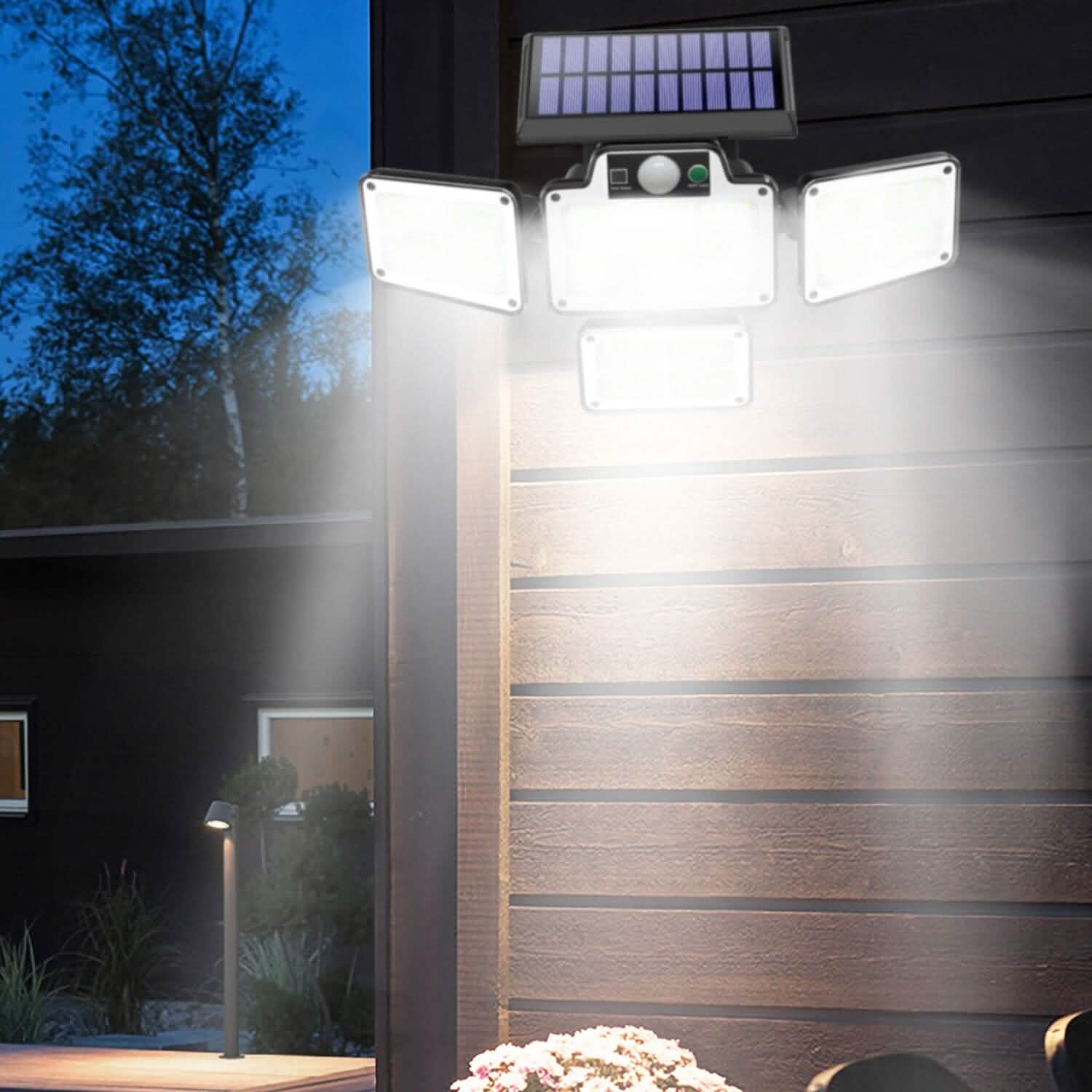 216 LEDs Solar Outdoor Light Motion Sensor Security Wireless Lamp Outdoor Lighting - Tophatter Daily Deals