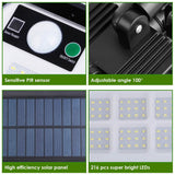 216 LEDs Solar Outdoor Light Motion Sensor Security Wireless Lamp Outdoor Lighting - Tophatter Daily Deals