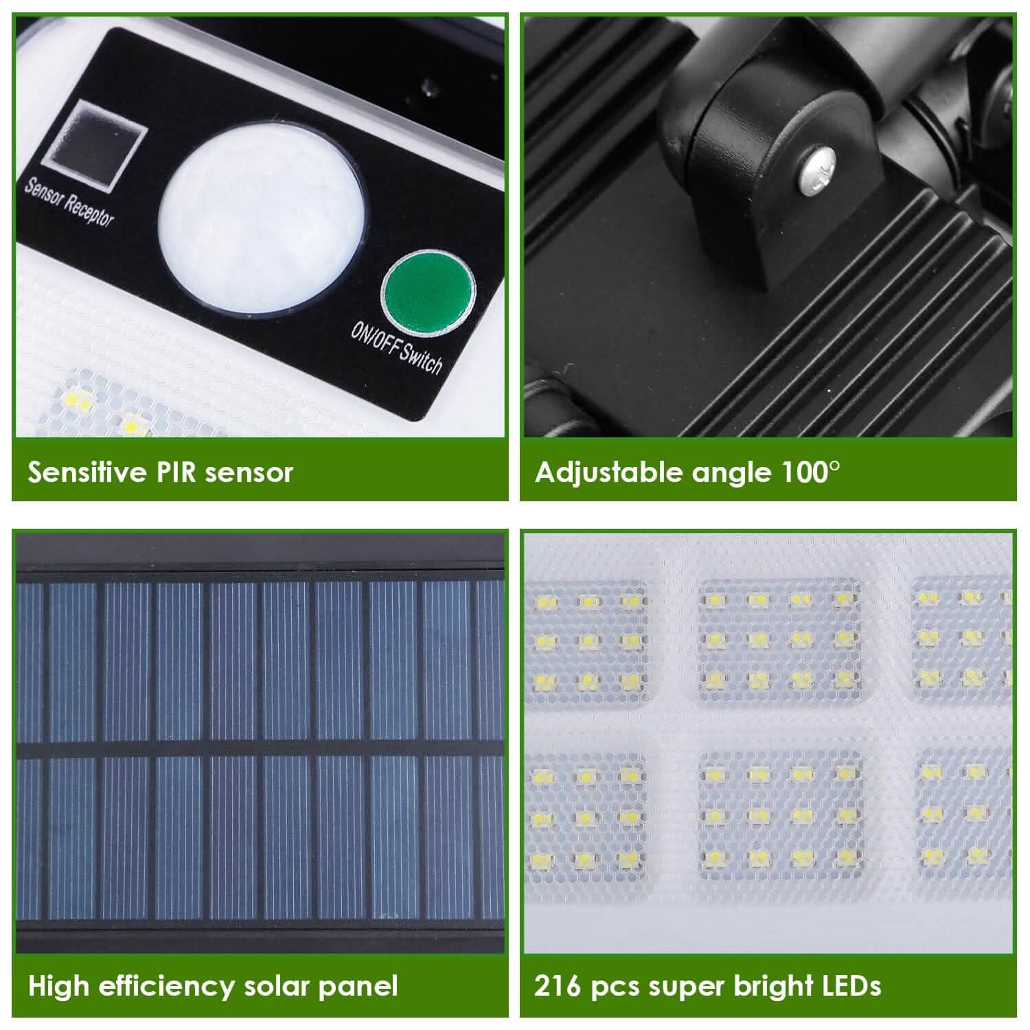 216 LEDs Solar Outdoor Light Motion Sensor Security Wireless Lamp Outdoor Lighting - Tophatter Daily Deals