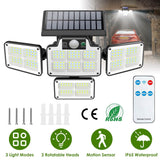 216 LEDs Solar Outdoor Light Motion Sensor Security Wireless Lamp Outdoor Lighting - Tophatter Daily Deals