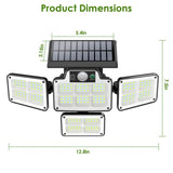 216 LEDs Solar Outdoor Light Motion Sensor Security Wireless Lamp Outdoor Lighting - Tophatter Daily Deals