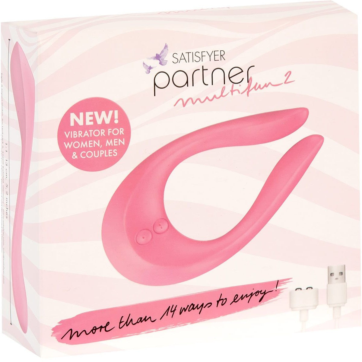 Satisfyer Partner Multifun 2 Couples Vibrator in Pink Couples Vibrator - Tophatter Daily Deals