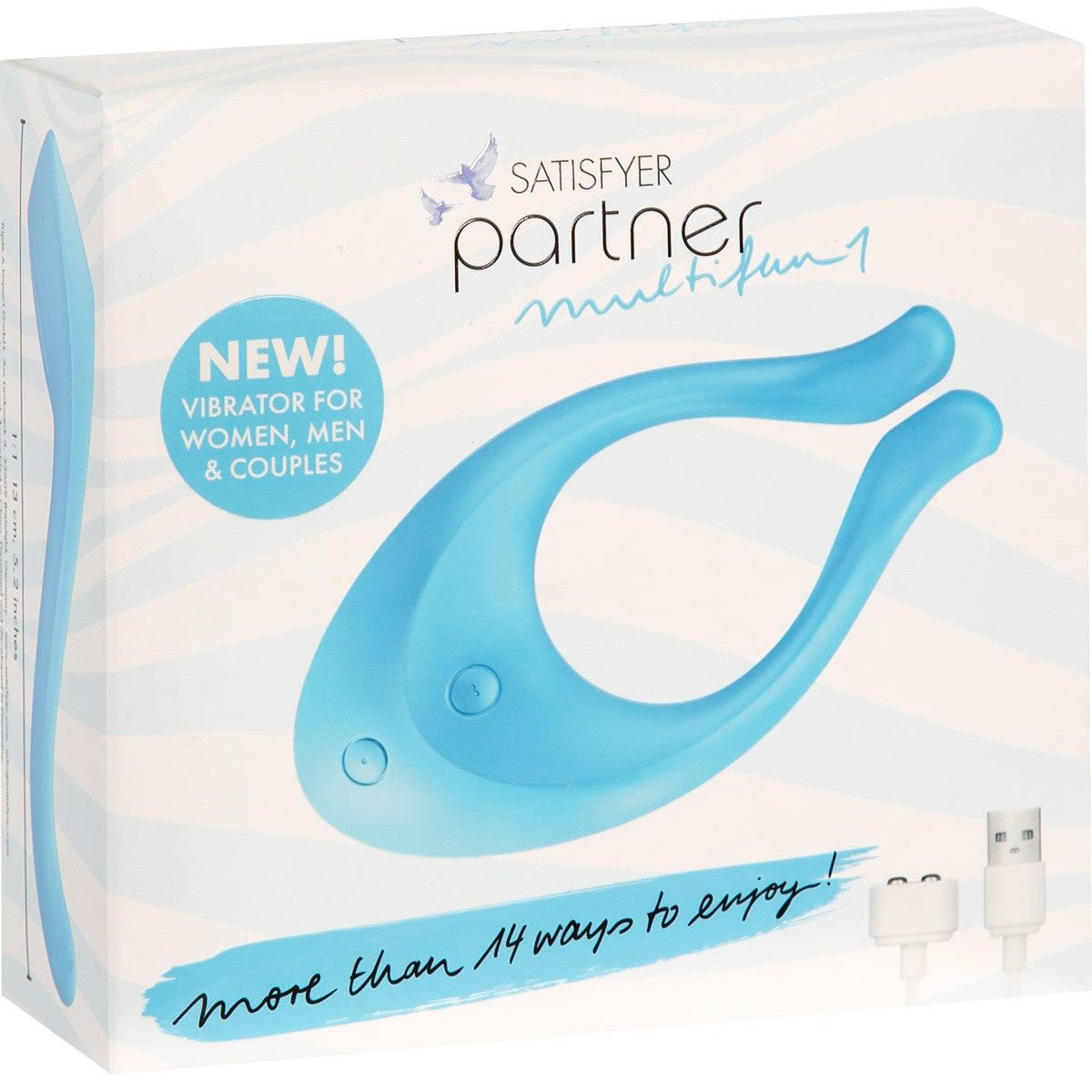 Satisfyer Partner Multifun Couples Vibrator in Light Blue Couples Vibrator - Tophatter Daily Deals