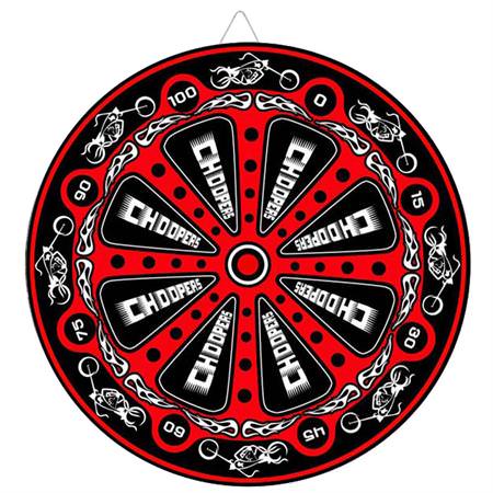 Biker Choppers Red Throwing Knife Target Dart Board - Tophatter Daily Deals