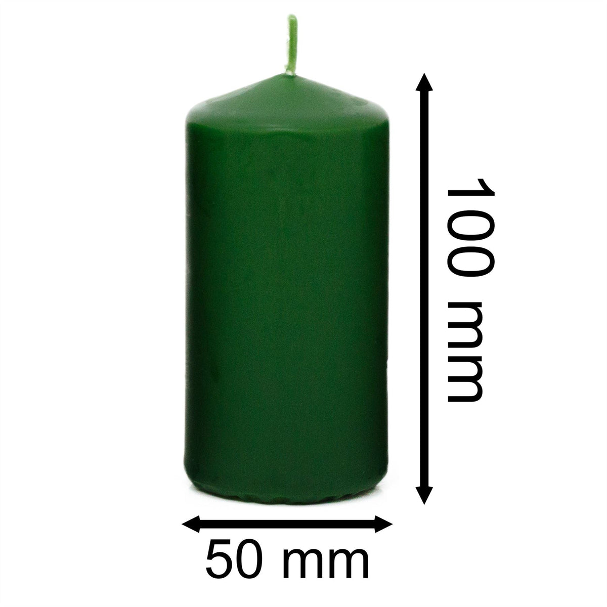 Set of 4 Green Pillar Candles | Unscented Wax Candles for Home & Events - 5x10cm Candle - Tophatter Daily Deals