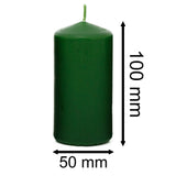 Set of 4 Green Pillar Candles | Unscented Wax Candles for Home & Events - 5x10cm Candle - Tophatter Daily Deals
