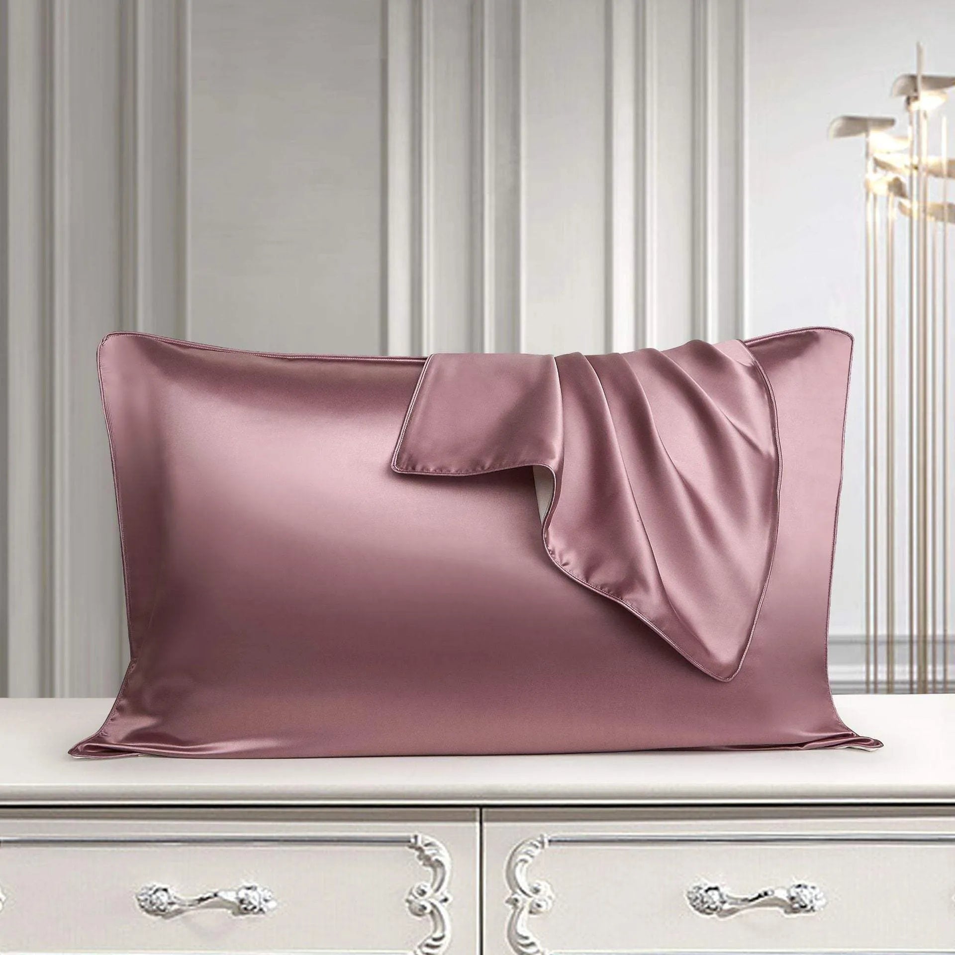 Silk Pillow Case Pure Silk Pillowcase Real Silk Pillowcase Natural Silk Pillowcase Bean Paste Purple Humidifier - Tophatter Daily Deals