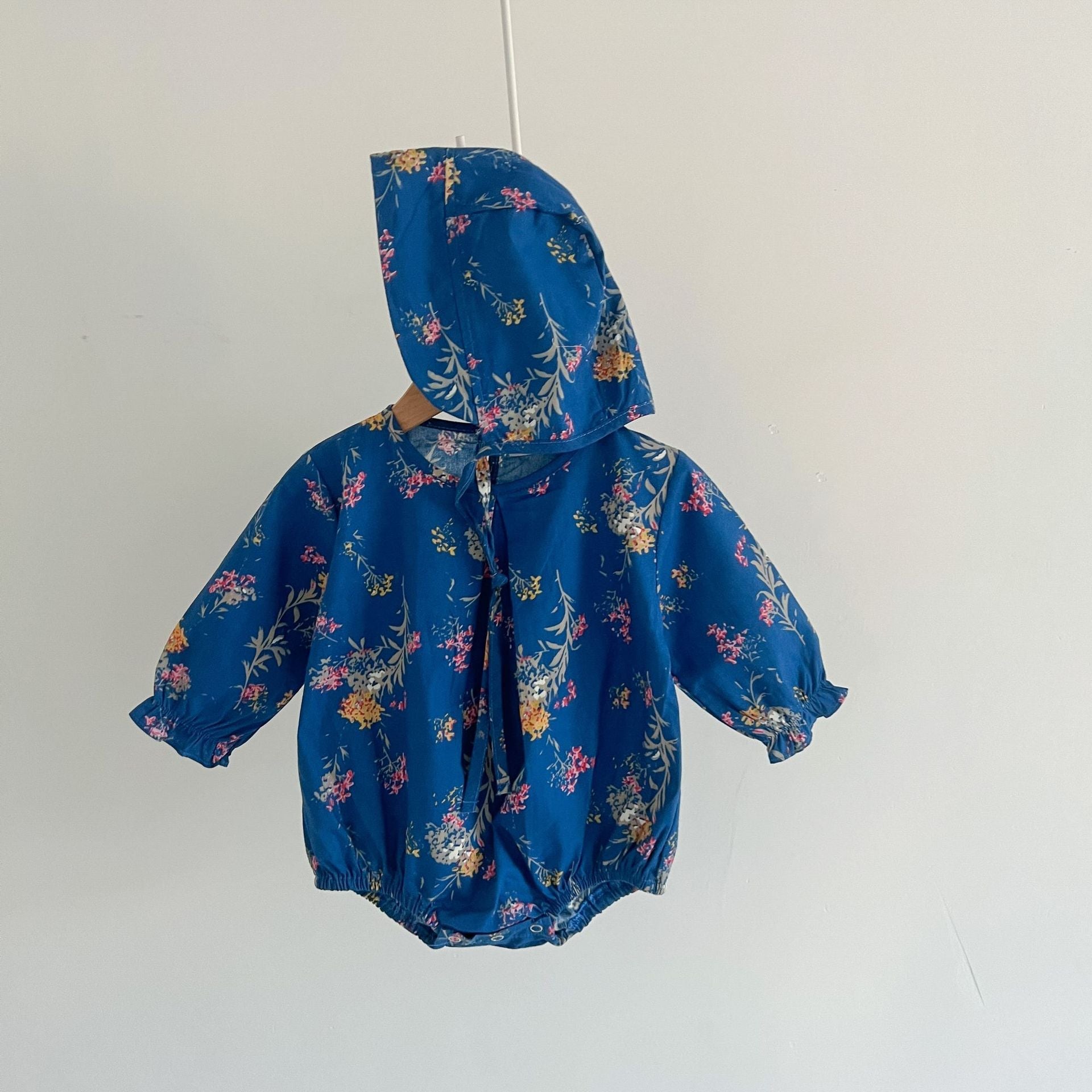 Baby Girl Triangle Jumpsuit Harness Long-sleeved Package Farting Clothes Dark Blue 0 - Tophatter Daily Deals
