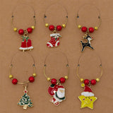 Christmas Wine Glass Charms | 6-Piece Novelty Glass Markers for Christmas Party Wine Glass Charms - Tophatter Daily Deals