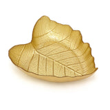Gold Glass Leaf Trinket Bowl | Botanical Vanity Plate Trinket Dish - 16x14cm Trinket Dish - Tophatter Daily Deals