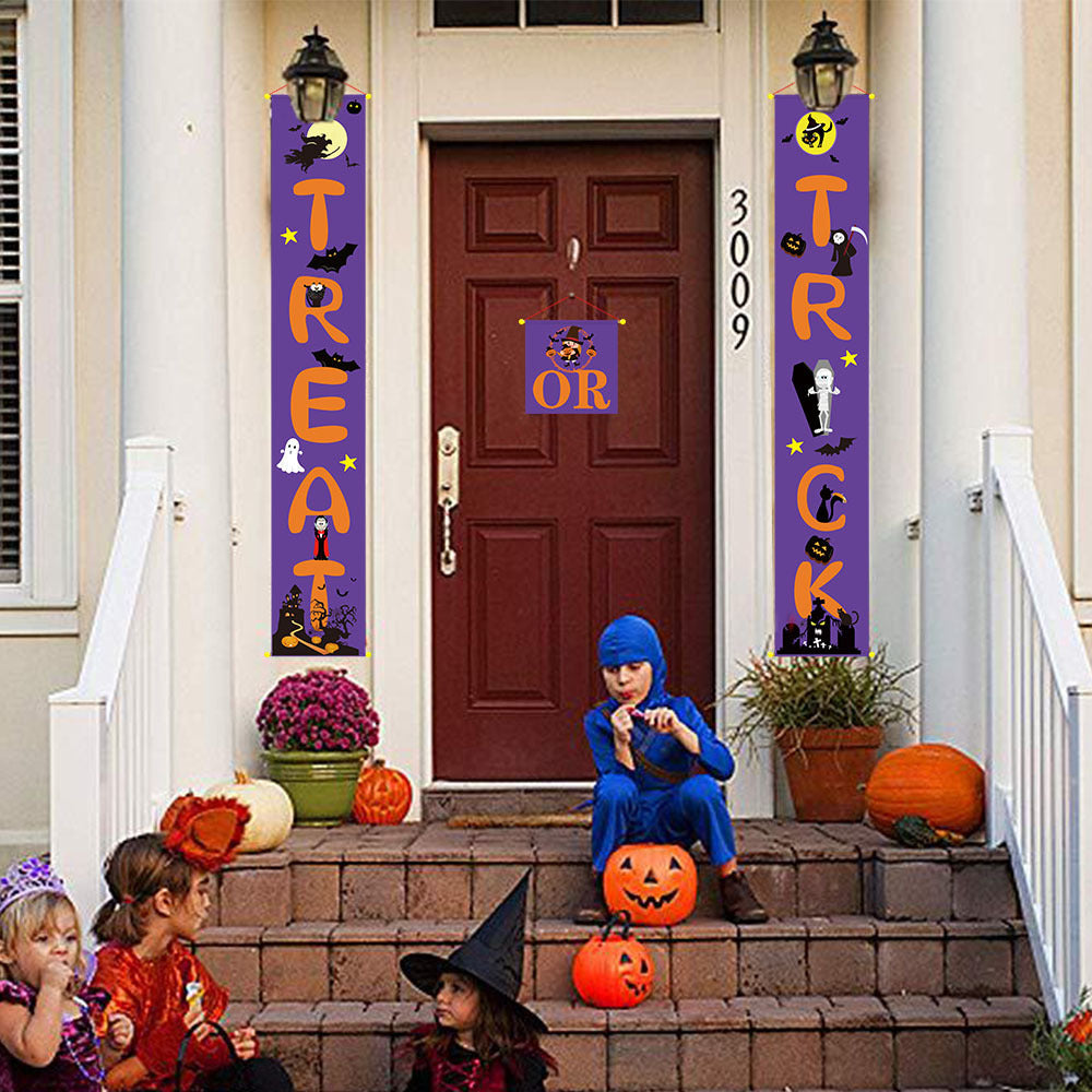 Halloween Door Banner Couplets Outdoor Black Red Decor 3D Changing Face Moving Picture Frame - Tophatter Daily Deals