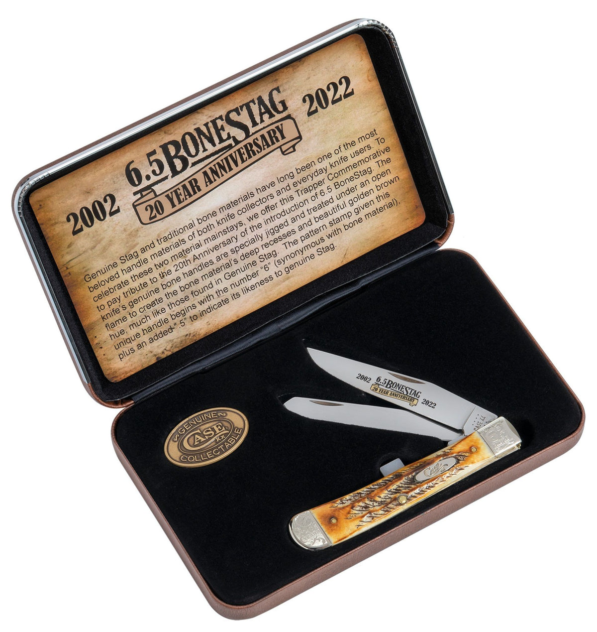 Case Trapper - 6.5 Bonestag - 20th Anniversary 1/350 Limited Edition - 21948 Traditional Knives - Tophatter Daily Deals