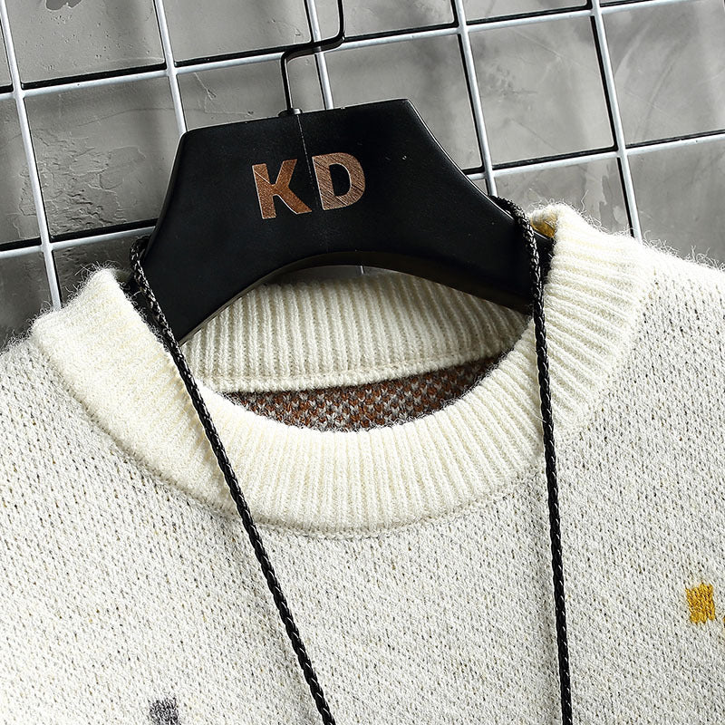 Warm Men's Half Turtleneck Sweater - Boxy Cut, Textured Knit 3D Changing Face Moving Picture Frame - Tophatter Daily Deals