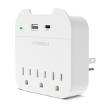 HyperGear Wall Adapter Power Strip 3 Outlets Batteries & Power Accessories - Tophatter Daily Deals