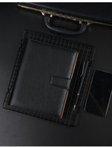 A5 leather buckle 6-hole clip notebook Black 0 - Tophatter Daily Deals