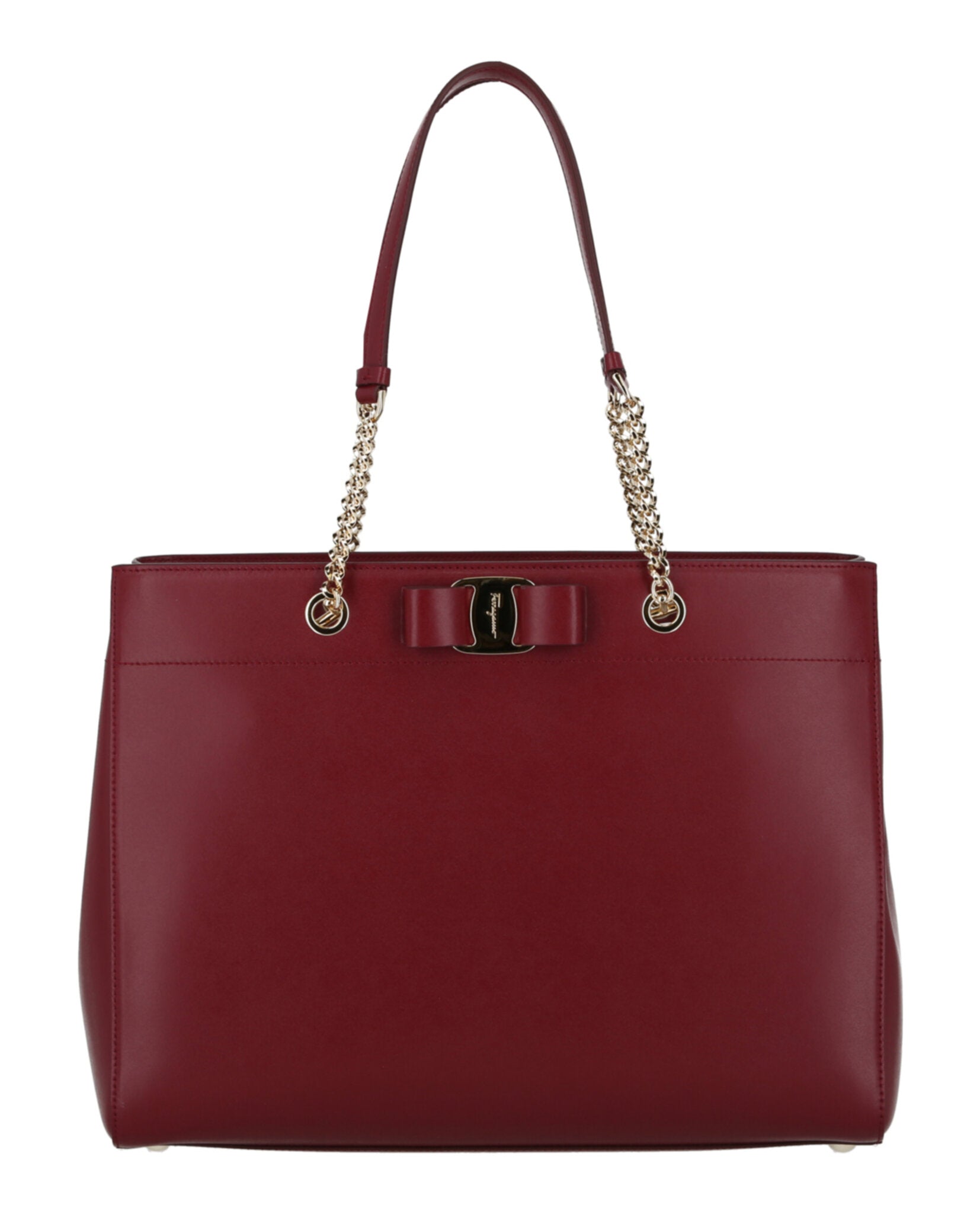 Ferragamo Vara Bow Smooth Leather Tote Carmine-21H500-753251-60113-NS Bags - Tophatter Daily Deals