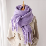 Oversized Cozy Women’s Winter Scarf -Blanket Style Cashmere Purple One Size - Tophatter Daily Deals
