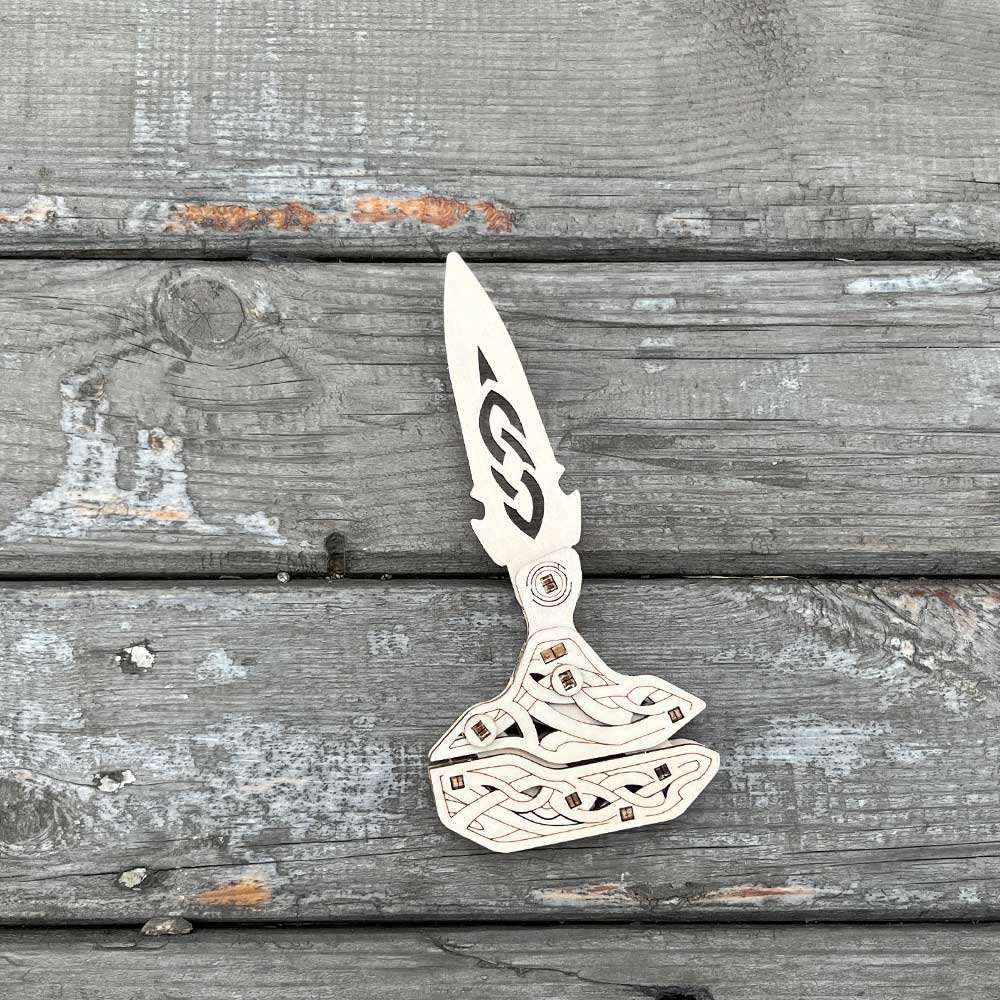 6 Cool Wooden Knife Model Kit 3D Blade Puzzle Toy - Tophatter Daily Deals