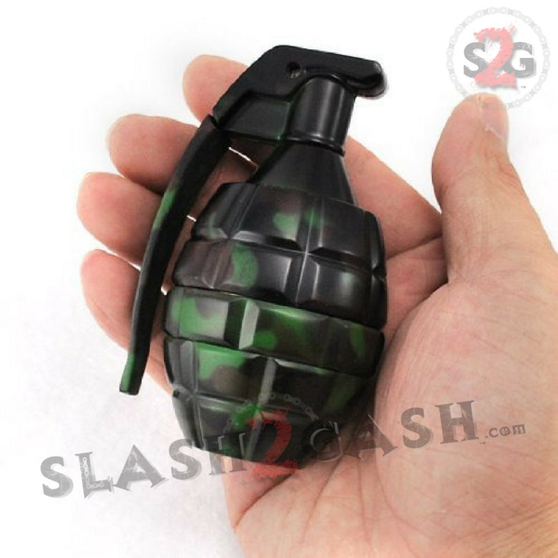 Camo Hand Grenade Tobacco Herb Grinder - 3 piece w/ Pin Handle Smoking Accessories - Tophatter Daily Deals