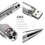 5-in-1 Multi Function Pen w/Laser 2 Lights USB Flash Drive 2.0 - 16gb 16GB 2.0 USB Flash Drive - Tophatter Daily Deals