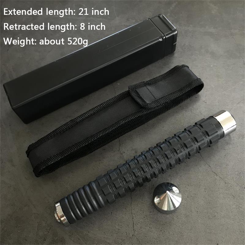 Self-defense three-section telescopic stick Silver 21 inch - Tophatter Daily Deals
