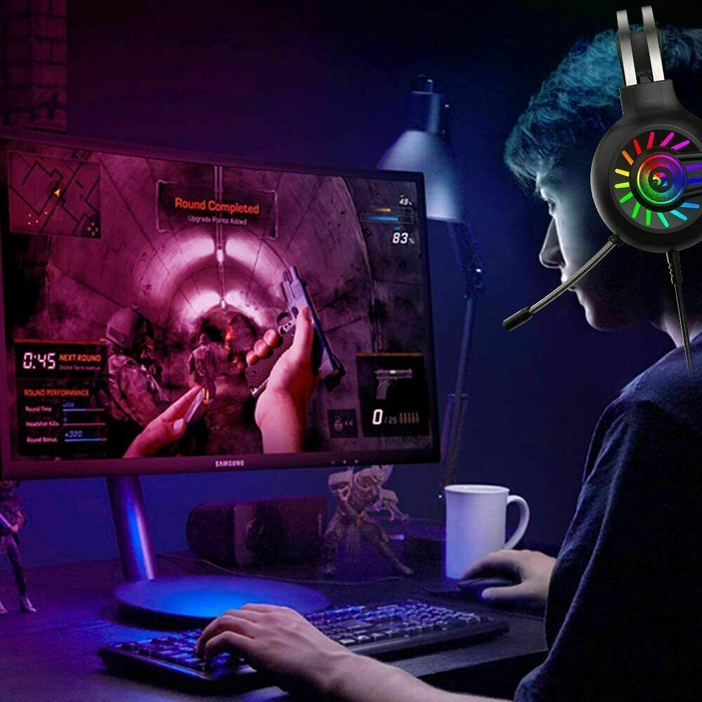 3.5mm Gaming Headset With Mic Headphone For PC Laptop Mac Nintendo PS4 Xbox One 5 - Tophatter Daily Deals