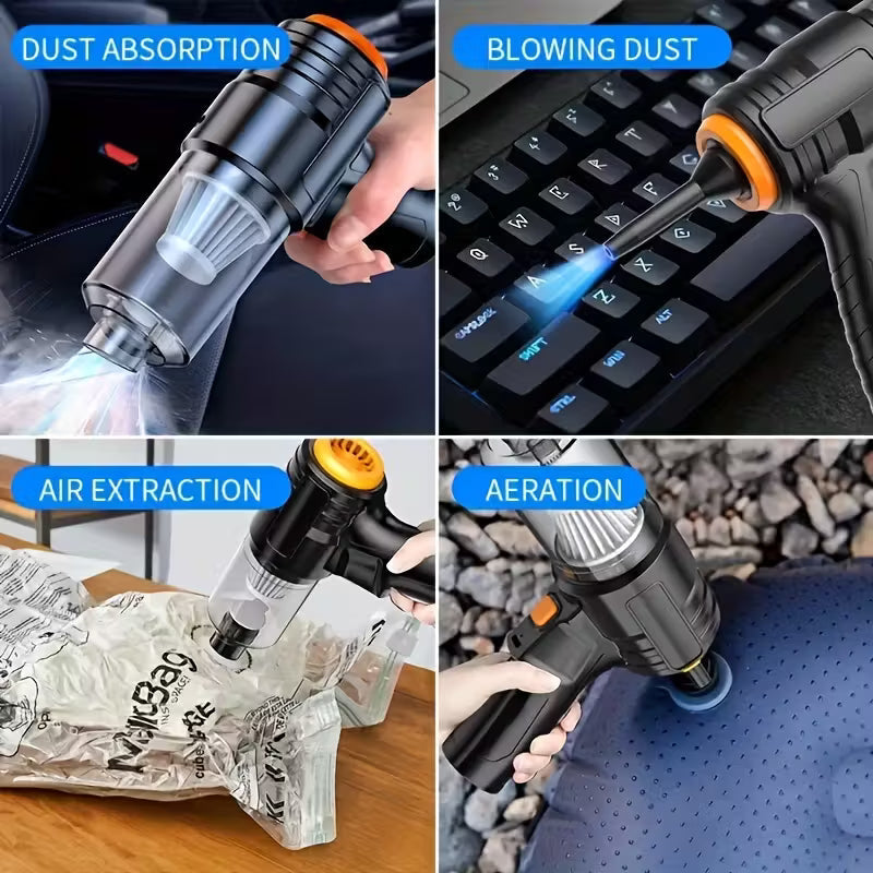 3-in-1 Portable Handheld Vacuum – Rechargeable, Suction & Blower, Mini for Car & Home Home Improvement - Tophatter Daily Deals