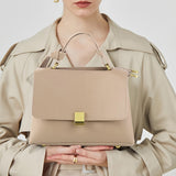 Top Handle Flap Handbag with Gold Clasp and Crossbody Strap Handbags & Wallets - Tophatter Daily Deals