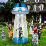 Inflatable UFO 8.8 Ft Yard Decor Halloween 2025 LED 3D Changing Face Moving Picture Frame - Tophatter Daily Deals
