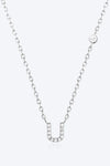 Q To U Zircon 925 Sterling Silver Necklace U Silver One Size Necklaces - Tophatter Daily Deals