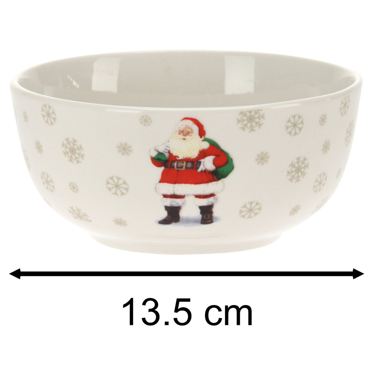 Santa Claus Christmas Bowl | Ceramic Festive Bowl for Snacks & Nibbles - 450ml Bowl - Tophatter Daily Deals