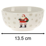 Santa Claus Christmas Bowl | Ceramic Festive Bowl for Snacks & Nibbles - 450ml Bowl - Tophatter Daily Deals