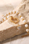 Freshwater Pearl Heart Charm Bracelet Bracelets - Tophatter Daily Deals