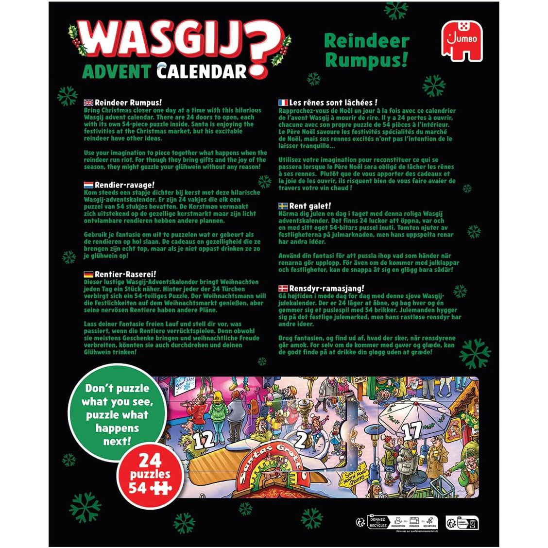 Wasgij Christmas Advent Calendar 2025 | Reindeer Rumpus Jigsaw Advent Calendar Advent Calendar - Tophatter Daily Deals