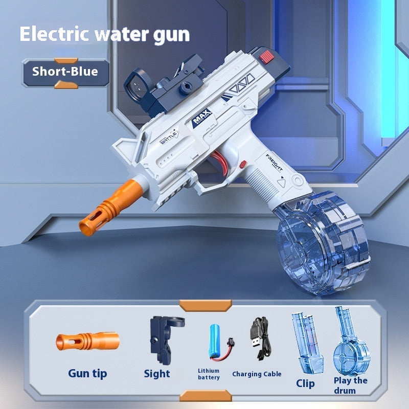 Tophatter's™ Electric UZI Water Gun Blue Short Water Guns - Tophatter Daily Deals